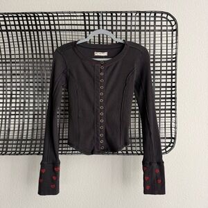Free people We The Free Daria Cuff Cardi heart